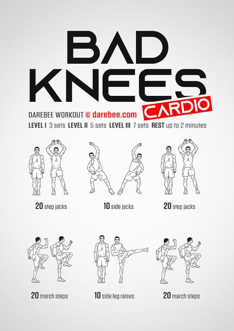 Bad Knee Workout, Hiit Workout Routine, Knee Strengthening Exercises, Power Workout, How To Strengthen Knees, Knee Pain Exercises, Bad Knees, Cardio Workout At Home, Knee Exercises