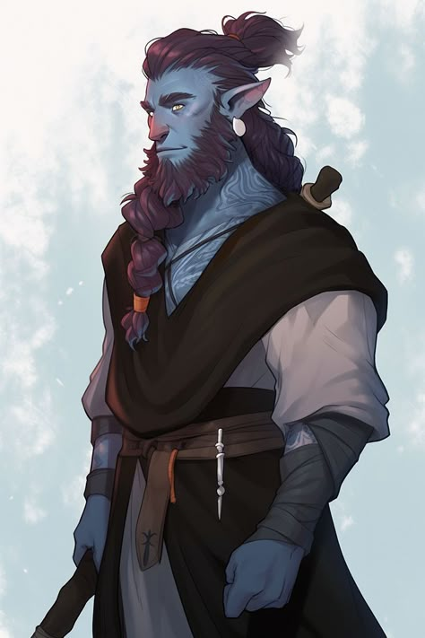 Hillbilly Character Design, Blighted Druid, Peace Cleric, Firbolg Monk, Wood Elf Dnd, Firbolg Male, Apocalypse Character, Pathfinder Character, Dnd Races