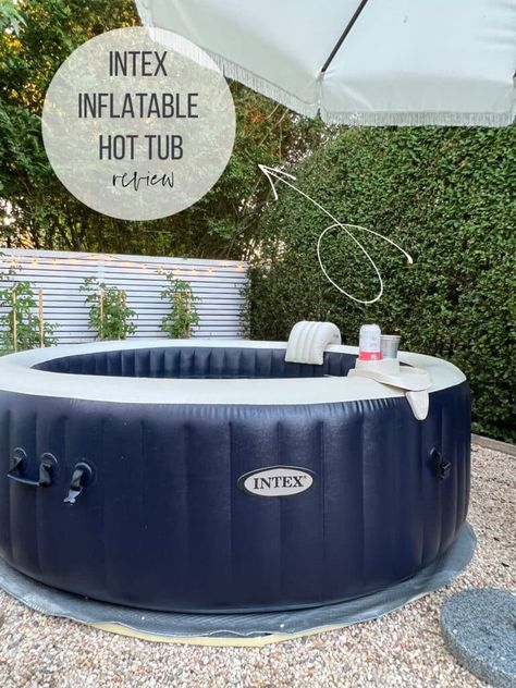 Soft Tub Hot Tub, Intex Hot Tub, Outdoor Spas Hot Tubs, Soft Tub, Round Hot Tub, Pea Gravel Patio, Hot Tub Patio, Inflatable Hot Tub, Spa Cover