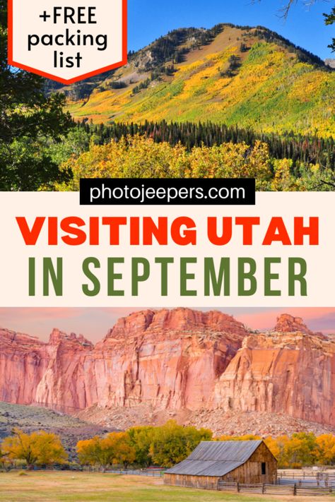 Travel Guide For Visiting Utah in September - PhotoJeepers Great Smoky Mountains, Places To Go In Utah, Arches Park, Utah Arches, Picking Apples, Visit Utah, Visit Usa, Utah Travel, Fall Travel