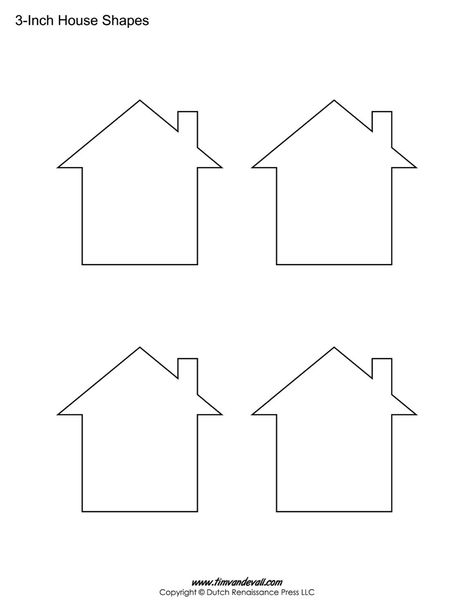 House Templates | Free Blank House Shape PDFs House Outline, Paper House Template, Printable House, Making Stamps, House Silhouette, House Template, Free House Plans, Shape Templates, Silhouette Template