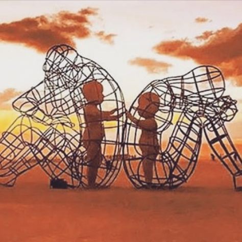 My favorite art at Burningman this year! Two adults fighting reflected by the outer cage back to back....while the inner child just wants to be loved and connect....reaching out to each other. At night the inner child glows. Soul Connection Painting, Human Connection Art, Connection Painting, Connection Art, Soul Connection, Art Theme, Life Thoughts, Human Connection, Human Art