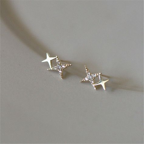 Stud Earrings Women, Dainty Gold Earrings, Gold Jewelry Gift, Star Stud Earrings, Gold Number, Star Earrings Stud, Jewelry Lookbook, Star Jewelry, Earrings Women