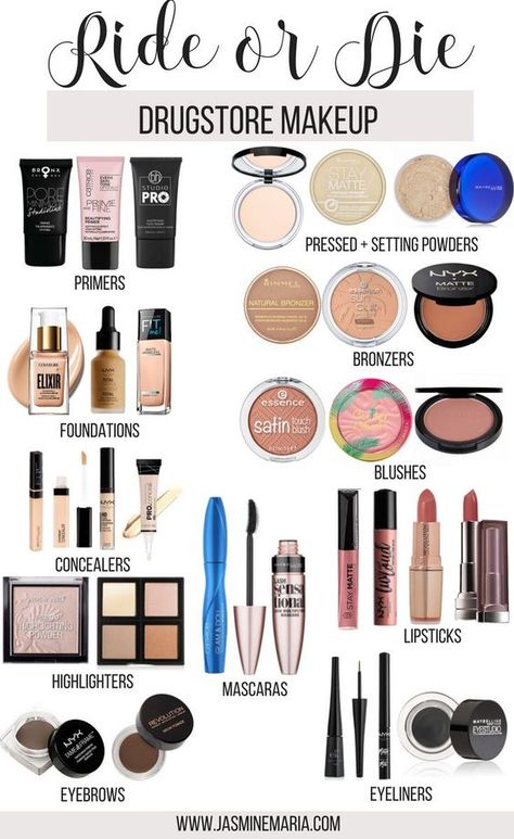 I've seen Youtubers talk about their Ride or Die products and I am to share my Ride or Die Drugstore Makeup. These products I have used so many times and will continue to use. #rideordie #rideordiemakeup #drugstoremakeup #drugstorebeauty #drugstore #makeup #rimmellondon #nyxcosmetics #maybelline #covergirl #makeuprevolution Matte Make Up, Make Up Diy, Make Up Kits, Powder Lipstick, Makeup Order, Makeup Tip, Best Drugstore Makeup, The Best Makeup, Makeup Guide