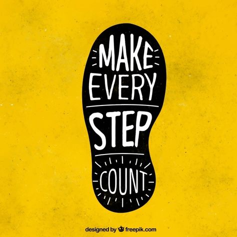 Footprint with inspiring message | Premium Vector #Freepik #vector #vintage #sports #fitness #typography Desain Editorial, Logo Sport, Inspiring Message, Bird Silhouette, Encouragement Cards, Lettering Quotes, Black And Yellow, Inspirational Message, Dream Job