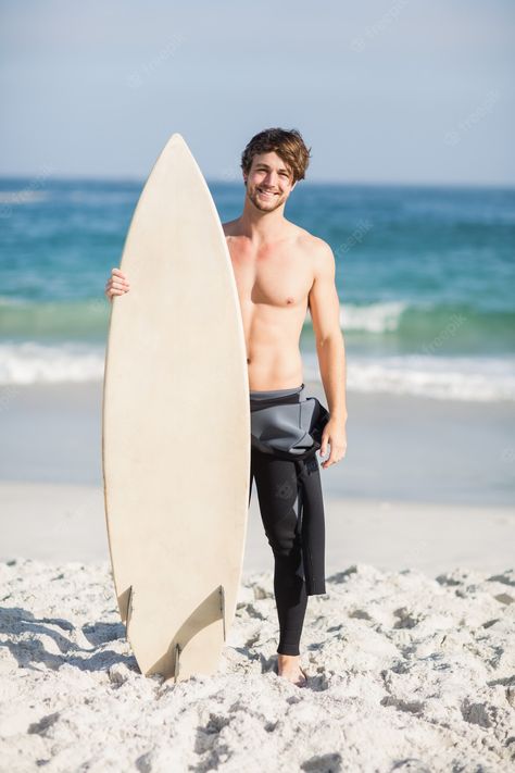 Man Holding Surfboard, Holding Surfboard Pose, Surfer Pose Reference, Beach Pose Reference, Male Surfer, Beach Fashion Photography, Surf Photos, Women Poses, Surfer Guys