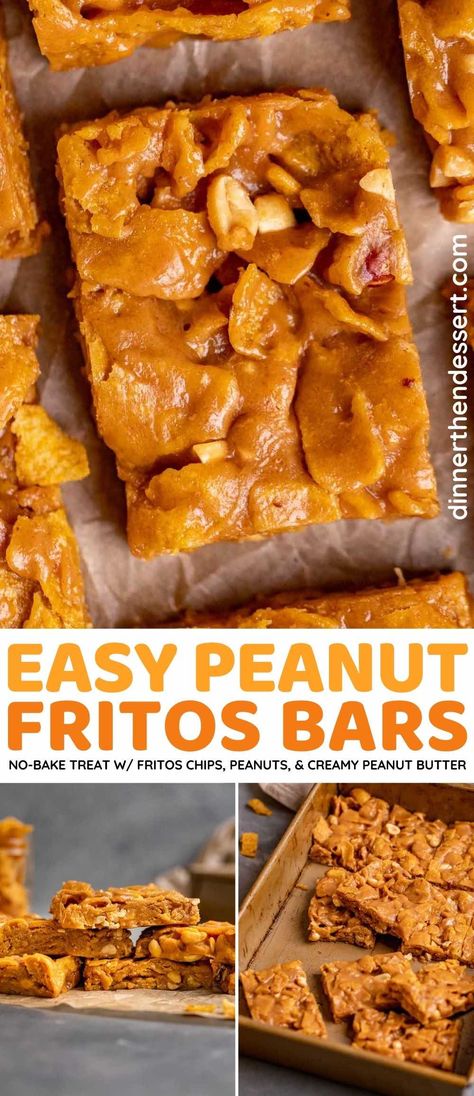 Frito Peanut Butter Bars, Frito Bars Peanut Butter, Peanut Butter Frito Bars, Fritos And Peanut Butter Recipe, Fritos Dessert Bars, Frito Peanut Butter Snack, Peanut Butter Fritos Recipe, Frito Dessert Peanut Butter, Recipes With Fritos Chips