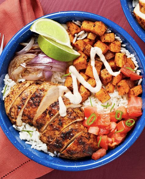 Honey Chipotle Chicken, Chicken Rice Bowls, Reuben Sandwich, Hello Fresh Recipes, Rice Bowls Recipes, Chipotle Chicken, Chicken Bowl, Fresh Salsa, Chicken Spices