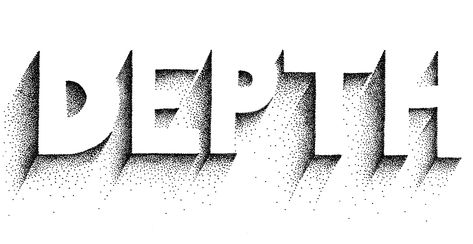 "Depth" a study in pointillism and negative space.  #lettering #handlettering #type #typography #pointillism Negative Space Lettering, Negative Space Tattoo Lettering, Negative Space Letters, Space Lettering, Gestalt Principles, Negative Space Tattoo, The Human Eye, Typography Alphabet, Hand Lettering Inspiration