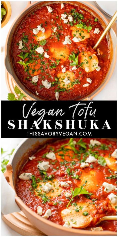 Hot Vegan Breakfast, Vegan Arabic Food, Vegan Egg Recipes, Mediterranean Tofu Recipes, Vegan Middle Eastern Food, Vegetarian African Recipes, Vegan Middle Eastern Recipes, Vegan African Food, Tofu Shakshuka