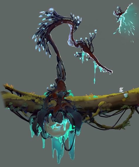 Wisps Art, Alien Plants, Knight Art, Game Concept Art, Fantasy Art Landscapes, Creature Concept Art, Environment Design, Creature Concept, Environment Concept Art