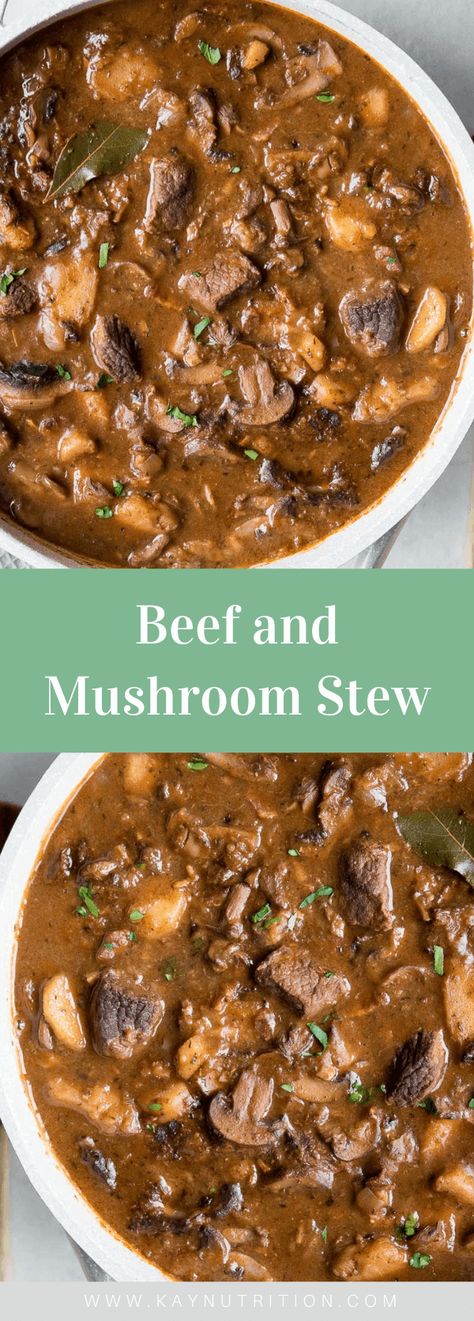 This hearty beef and mushroom stew recipe, complete with bacon, parsnips and red wine, is the perfect meal for a cold day. Beef Stew With Mushrooms, Healthy Beef Stew, Stew With Mushrooms, Beef And Mushroom Stew, Beef Mushroom, Mushroom Stew, Beef Stew Crockpot, Healthy Beef, Crockpot Recipes Beef