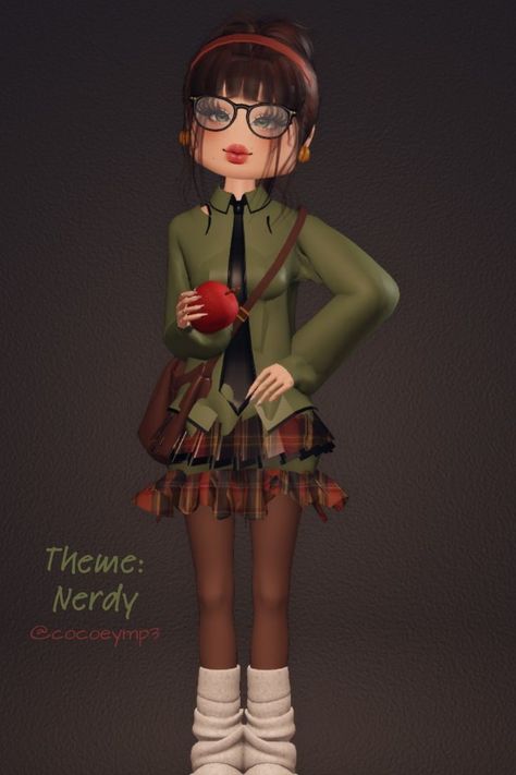 #dresstoimpress #sims4dresstoimpress #dress #sims4 #roblox Nerdy Outfit Dress To Impress, Dti Nerd Theme, Dti Outfits Ideas Video Game, Dti Outfits Ideas For Hard Themes, Outfits In Dress To Impress, Dti Nerd Outfit, Nerdy Dress To Impress Outfit, Nerdy Dress To Impress Theme, Dress To Impress Nerdy Theme