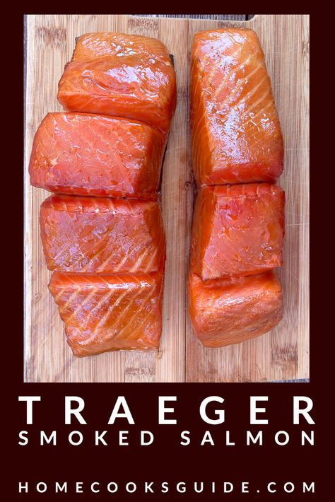 Smoked Salmon Recipes Traeger, Salmon Brine Recipe, Treager Smoked Salmon Recipes, Smoked King Salmon Recipes, Smoked Salmon On Traeger, Pellet Grill Smoked Salmon, Smoked Salmon Recipes Pellet Grill, Salmon Brine Recipe Smoked, Smoked Salmon Recipes Smokers