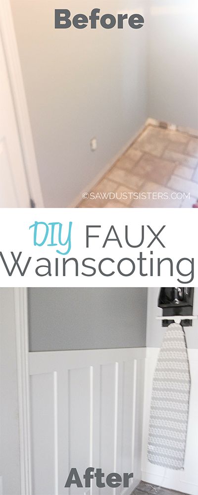 Wainscoting Panels: Getting the look without breaking the bank - Sawdust Sisters Kitchen Wall Panels, Wainscoting Wall, Faux Wainscoting, Diy Kitchen Projects, Diy Wainscoting, Kitchen Remodel Cost, Wainscoting Panels, Renovation Budget, Laundry Room Bathroom