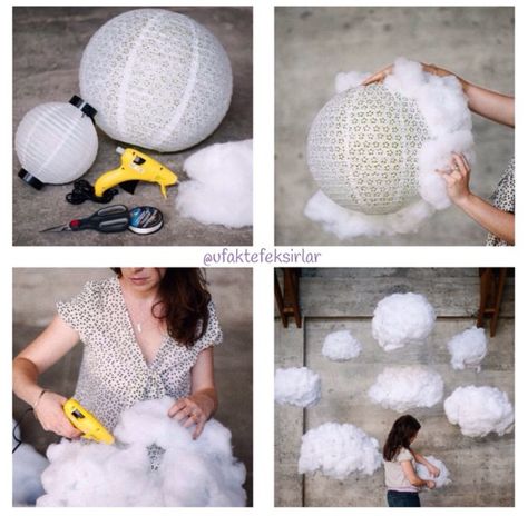 Emoji Diy, Diy Locker, Diy Luminaire, Idee Babyshower, Diy Clouds, Diy Decoracion, Baby Shower Deco, Easy Diy Room Decor, Fluffy Clouds