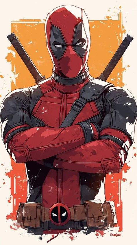 Deadpool Reference, Breaking Bones, Red And Black Suit, Healing Factor, Wolverine Comic Art, Deadpool Drawing, Deadpool Artwork, Wall Breaker, Image Dbz