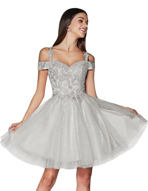 PRICES MAY VARY. Hand Wash Only Lace, Homecoming Dresses, Homecoming, Glitter, Short Homecoming Dresses, Cocktail Gowns, Dresses 2024, Appliques, Cold Shoulder