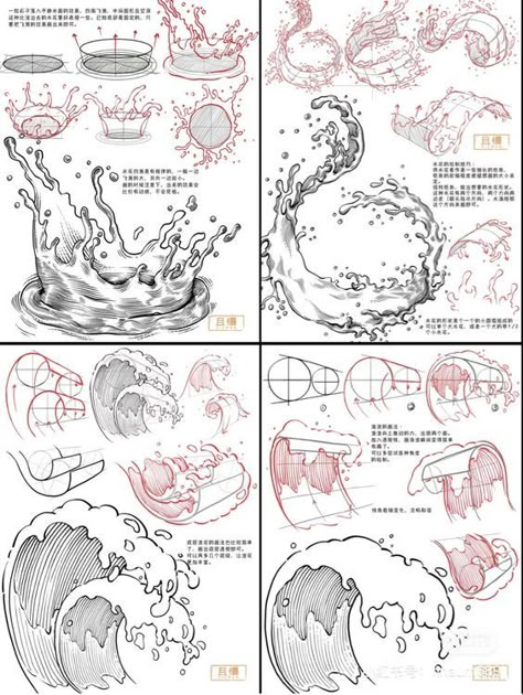 Ink Drawing Techniques, Mural Inspiration, Nature Art Drawings, Concept Art Tutorial, Art Basics, Water Drawing, Nature Drawing, Arte Sketchbook, Concept Art Drawing