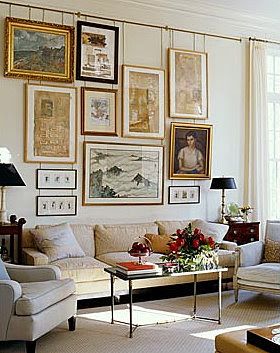 Picture Walls, Picture Rail, Popular Decor, Classic Living Room, Hanging Paintings, Picture Hanging, Living Room Inspo, Hanging Pictures, A Living Room