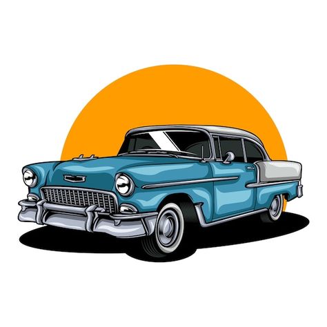 Classic Car Illustration, Vintage Car Illustration, Vintage Car Garage, Colour Illustration, Edit Inspiration, Cartoon Cars, Cool Car Drawings, Aesthetic Car, Car Artwork