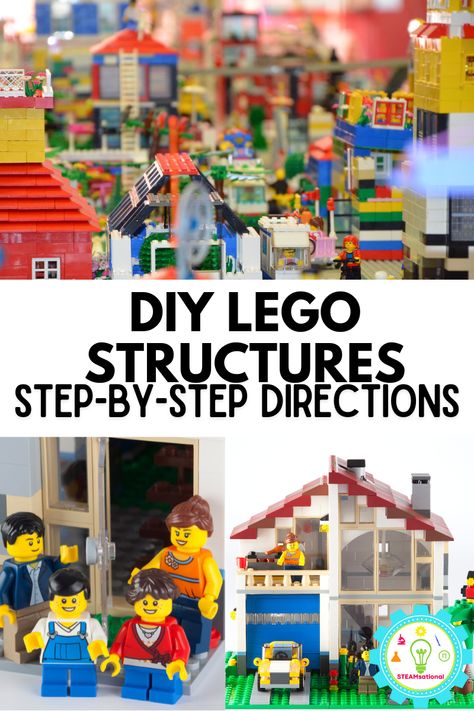 These LEGO sets are perfect for doing STEM activities and creating LEGO structures and easy LEGO buildings. Easy Lego Houses To Build, Lego Free Build Ideas, Lego Build Instructions, Free Lego Instructions Step By Step, Lego Diy Ideas How To Build, Diy Lego Building Ideas, Lego City Ideas Easy, Classic Lego Building Ideas, Lego Building Ideas Instructions