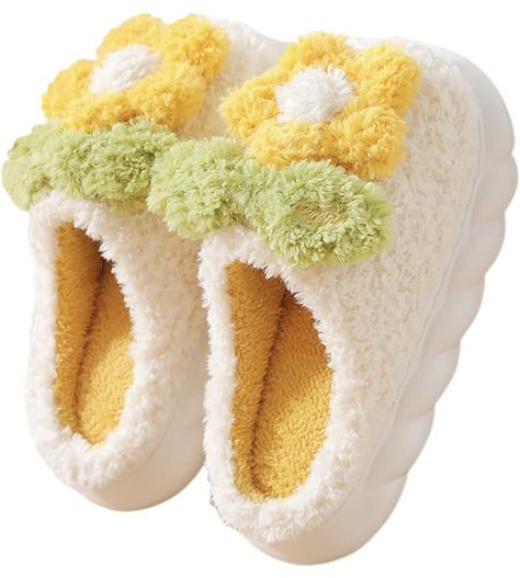 WYIKE Women's Slippers Adult Warm Plush Flowers Indoor Non-slip Home Thick Bottom Winter Men's Cotton Flower Slippers, Floral Slippers, Plush Flower, Winter Comfort, Indoor Flowers, Warm Slippers, Unique Flowers, Winter House, Trendy Gift