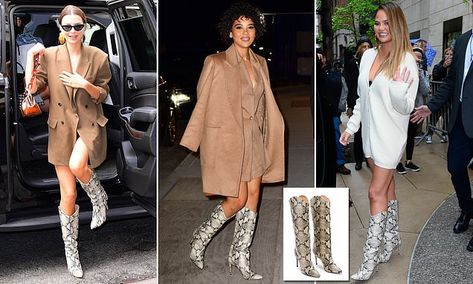 Snake Boots Outfit, Snake Print Boots Outfit, Print Boots Outfit, Leather Boots Outfit, Snake Boots, Snake Print Boots, Charlotte Mckinney, Print Boots, Booties Outfit