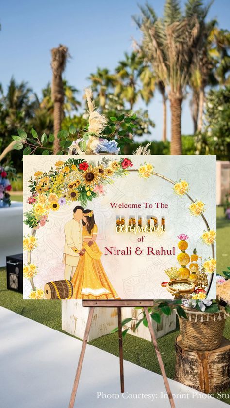 welcome board sign haldi ceremony Haldi Welcome Board Design, Haldi Ceremony Standee, Banners For Wedding, Haldi Standee Design, Indian Haldi Decoration Ideas, Engagement Standee Design, Welcome Boards For Wedding, Haldi Welcome Board Template, Haldi Sunboard