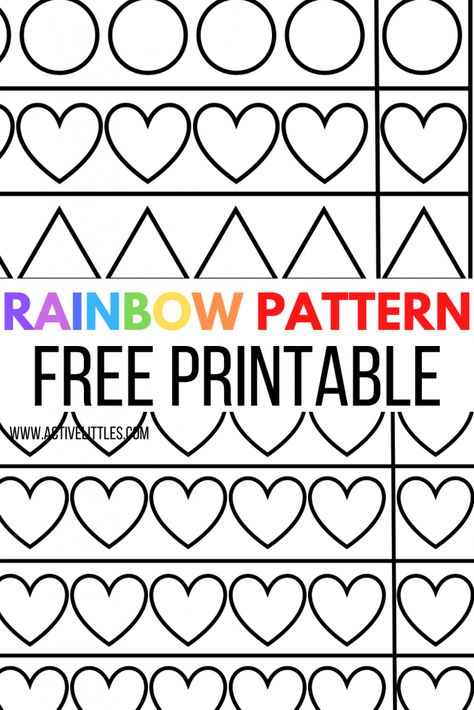 rainbow pattern Kindergarten Pattern Art, Patterns Preschool Activities, Patterns For Preschoolers, Rainbow Pattern Printable, Patterning Kindergarten, Finger Painting For Kids, Teaching Patterns, Ab Patterns, Pattern Worksheet