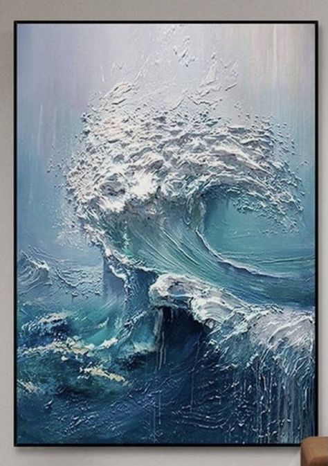 Peisaj Abstract, Ocean Waves Painting, Seascape Canvas, Diy Abstract Canvas Art, Hand Painted Wall Art, Soyut Sanat Tabloları, Wave Painting, Textured Canvas Art, Sculpture Painting