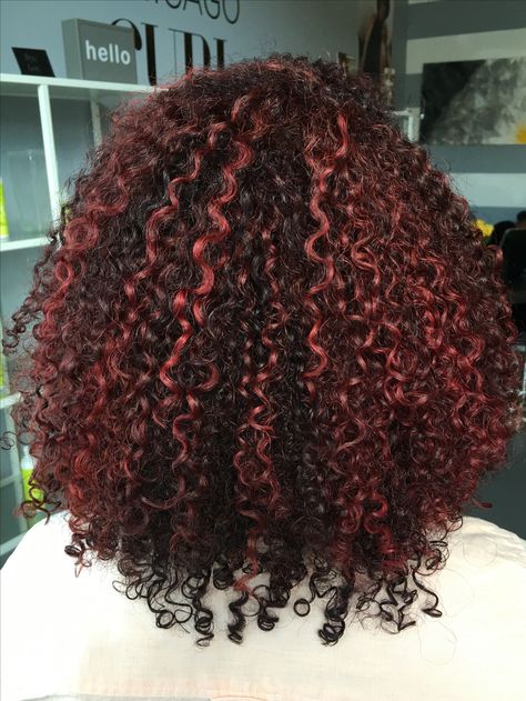 Highlight Hair Ideas, Red Highlights In Brown Hair, Highlight Hair, Highlight Ideas, Dark Curly Hair, Dyed Curly Hair, Highlights Curly Hair, Red Hair Inspo, Brown Curly Hair