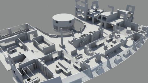 Level Designers Reveal Early Stages in "Blocktober" Hashtag Game Level Design, Game Map, Map Layout, Wall Paneling Diy, Tabletop Rpg Maps, Video Game Development, Level Design, Game Concept Art, 3d Modelling