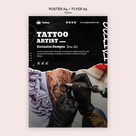 Tattoo Branding, Banner Tattoo, Tattoo Poster, Medium Tattoos, Friendship Wallpaper, Fashion Flyer, Sea Logo, Promo Flyer, Tattoo Posters