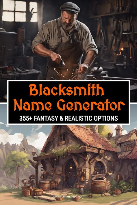 Forge your identity with our blacksmith name generator. Craft a unique blacksmith name perfect for fantasy world building! Fiction Writing, Fantasy World Building, Character Name Generator, First Knight, Smokey Robinson, Fantasy Names, World Building, Horse Armor, Name Generator