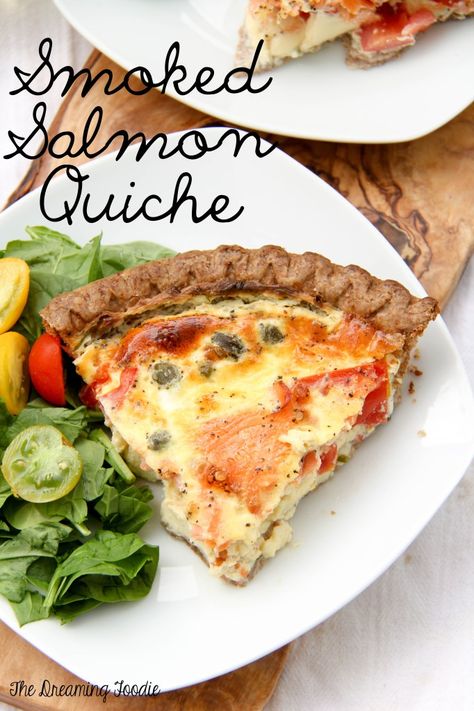 Dinner Pie, Smoked Salmon Quiche, Salmon Quiche, Smoked Salmon Appetizer, Salmon Breakfast, Smoked Salmon Recipes, Pescatarian Recipes, Quiche Recipes, Sea Food