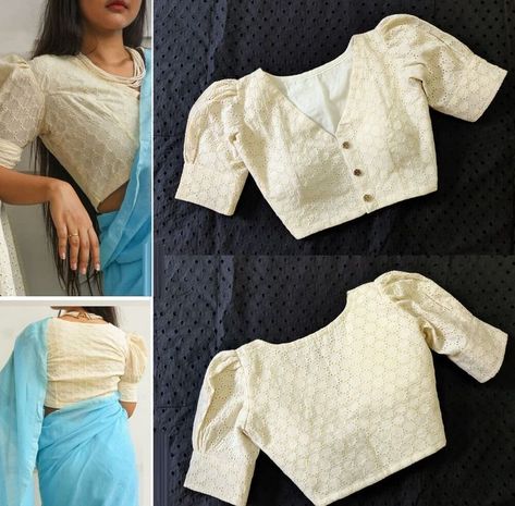 Celebrities Blouse Designs, Blouse Patterns For Cotton Sarees, Latest White Blouse Designs, Plain Saree Blouse Designs Latest, Simple White Blouse Designs, White Blouse Designs For Saree Cotton, White Cotton Blouse Designs, Plain Blouse Designs Latest Fancy, Different Types Of Sleeves For Blouse