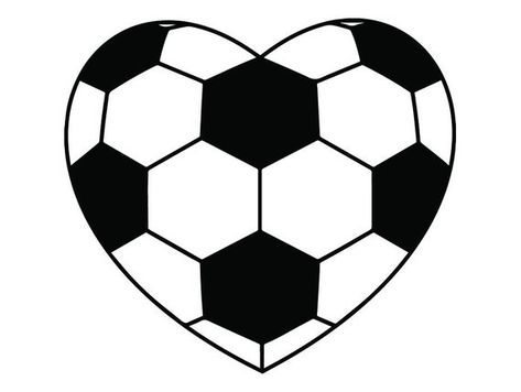 Heart Soccer Ball, Soccer Ball Tattoo, Basketball Heart, Christmas Tree Coloring Page, Sport School, Homemade Stickers, Soccer Poster, Football Icon, Kids Game