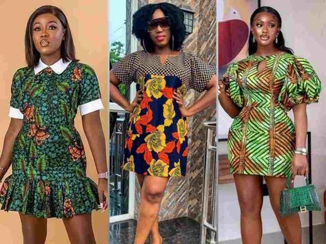 2 Yards Ankara Short Gown Styles 2024 Ankara Gowns For Wedding, Ankara Flare Gown Styles, Short Gown Ankara Styles, Gowns For Plus Size Women, Flare Gown Styles, Short Ankara Gowns Style, Short Ankara Gown, Ankara Pants, Latest Ankara Short Gown