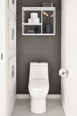 Makeover Kamar Mandi, Toilet Closet, Toilet Room Decor, Small Toilet Room, Modern Wall Shelf, Downstairs Toilet, Small Toilet, Toilet Room, Bad Design