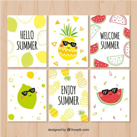 Funny Fruits, Welcome To Summer, Back To University, Arte Doodle, Funny Fruit, Summer Cards, Diy Notebook, Bullet Journal Doodles, Birthday Cards Diy