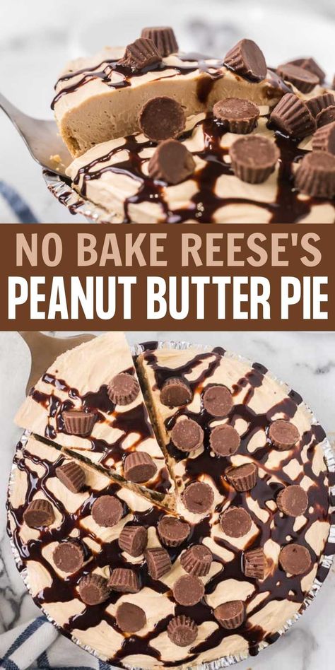 Reese’s Peanut Butter Pie, Reeses Peanut Butter Pie Recipe, Reeses Desserts, Reese Peanut Butter Pie, Reese's Peanut Butter Cheesecake, Reese's Recipes, Cup Pie, Peanut Butter Pie Recipe, Butter Pie Recipe