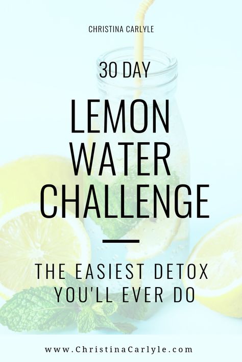 Lemon Water Challenge, Water Challenge, Lemon Diet, Homemade Detox, Lemon Detox, Detox Challenge, Natural Detox Drinks, Easy Detox, Detox Drinks Recipes