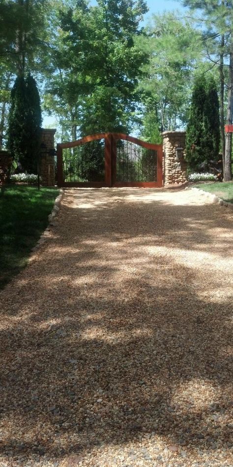 Pea Gravel Garden, Gravel Gardens, Gravel Walkway, Gravel Parking, Playground Landscaping, Stone Cabin, Gravel Landscaping, Hgtv Garden, Gravel Driveway