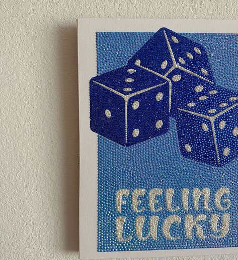 Blue feeling lucky kit is available on my website🦋💙 Blue Wall Art Aesthetic, Crystal Painting Ideas, Painting With Crystals, Beaded Canvas, Blue Feeling, Crystal Painting, Glitter Painting, Rhinestone Projects, Drawing Books