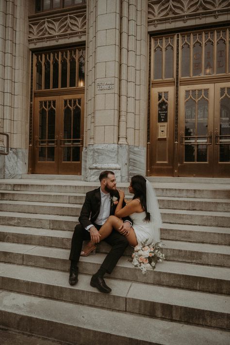 Editorial Atlanta Courthouse Elopement in Georgia | peytonmariahphoto.com Mendoza, Courthouse Wedding Georgia, Atlanta Courthouse Wedding, Getting Married At The Courthouse, Editorial Courthouse Wedding, Courthouse Wedding Pics, Courthouse Elopement Photography, Vintage Courthouse Wedding Photos, Courthouse Engagement Photos