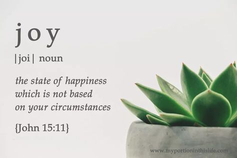 definition of Joy - the state of happiness which is not based on your circumstances | John 15:11 Joy Definition Quotes, John 15 Bible Study, Inspirational Definitions, Definition Of Joy, Joy Meaning, Joy Scripture, Joy Definition, John 15 11, Meaning Quotes