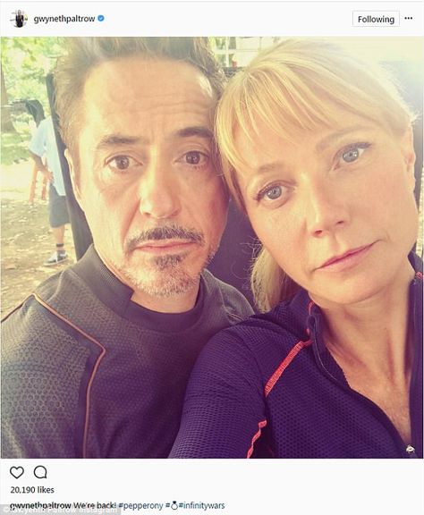 She said yes! Gwyneth Paltrow confirmed Pepper Potts and Tony Stark are engaged with Instagram post from the set of Avengers Infinity War on Wednesday Tony And Pepper, Photos Rares, Film Marvel, Avengers Cast, Skull Island, Joss Whedon, Nick Fury, Movie Director, Bruce Banner