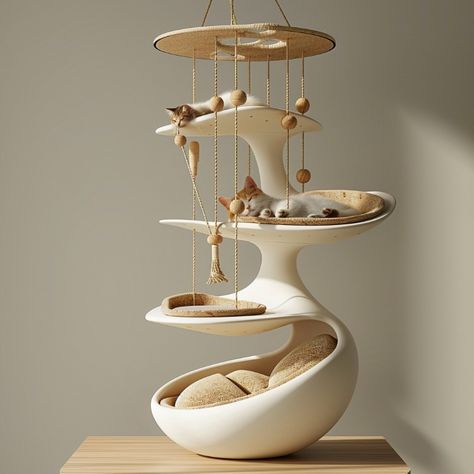 Creative Cat Tree, if you like this product, you can leave a comment Tower Furniture, Animal Furniture, Themed Cat Tree, Aesthetic Cat Stuff, Unique Furniture Design Creative, Designer Cat Tree, Minimal Cat Tree, Modern Cat Tree Towers, Stylish Cat Tower