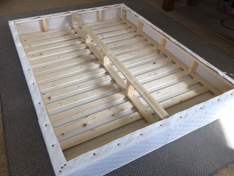 boxspring alternative foundation choice Box Spring And Mattress On Floor Ideas, Box Spring On Floor Ideas, Bed Frame For Box Spring And Mattress, How To Make A Box Spring For Bed, Diy Box Spring Bed Frame, Diy Box Spring, Diy Wooden Box, Diy Mattress, Wooden Box Diy